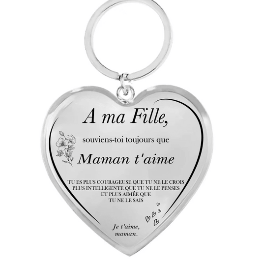 Porte-Clef Coeur "A ma Fille" Personnalisé